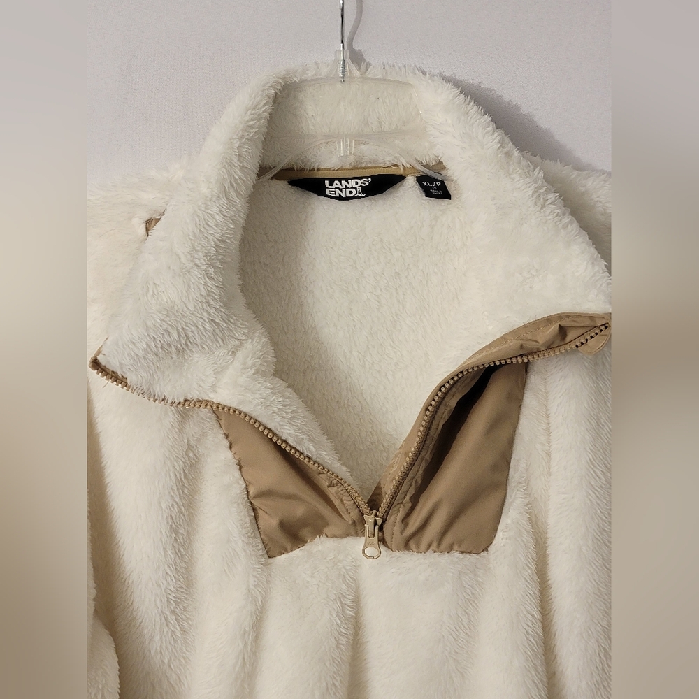 Lands' End Sherpa Fleece Pullover Jacket Size XL/P - Picture 8 of 13
